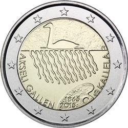 Obverse of Finland 2 euros 2015 - 150th anniversary of the birth of Akseli Gallen-Kallela