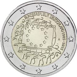 Obverse of Germany 2 euros 2015 - 30th anniversary of the EU flag 