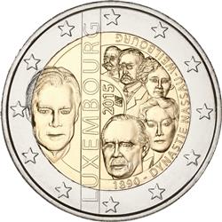 Obverse of Luxembourg 2 euros 2015 - 125th Anniversary of the Nassau-Weilburg Dynasty