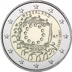 Obverse of Netherlands 2 euros 2015 - 30th anniversary of the EU flag