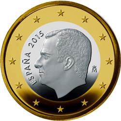 Obverse of Spain 1 euro 2015 - King Philip VI