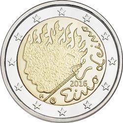 Obverse of Finland 2 euros 2016 - Eino Leino