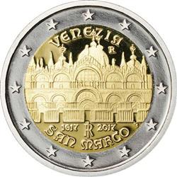 Obverse of Italy 2 euros 2017 - St Mark's Basilica in Venice