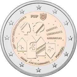 Obverse of Portugal 2 euros 2017 - 150 Years of the Police and Public Security