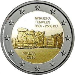 Obverse of Malta 2 euros 2018 - Mnajdra