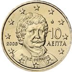 Obverse of Greek 10 cents coin