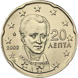 Obverse of Greece 20 cents 2002 - Ioannis Kapodistrias 