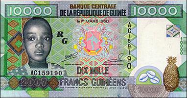 Guinee 10,000 franc banknote