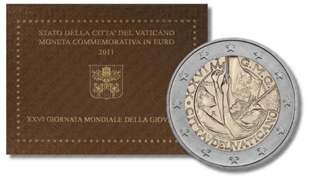 Obverse of Vatican 2 euros 2011 - The 26th World Youth Day - Madrid
