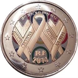Obverse of France 2 euros 2014 - World AIDS Day