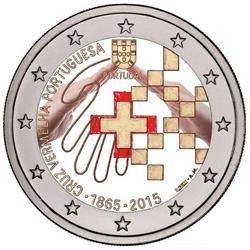 Obverse of Portugal 2 euros 2015 - 150 Years Portuguese Red Cross