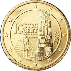 Obverse of Austria 10 cents 2018 - St. Stephen's Cathedral