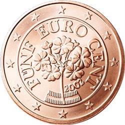 Obverse of Austria 5 cents 2009 - The primrose, a flower of the Austrian Alps