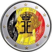 Image of Belgium 2 euros colored euro