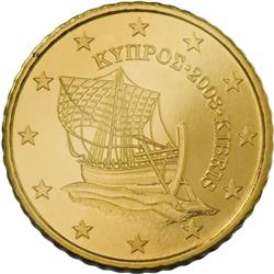 Obverse of Cyprus 10 cents 2013 - The Kyrenia ship