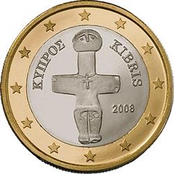 Obverse of Cyprus 1 euro 2011 - The Idol of Pomos