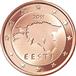 National side of Estonia 2 cents coin