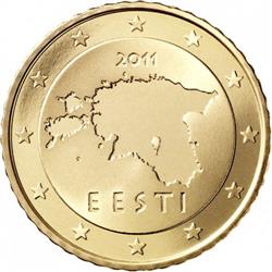 Obverse of Estonia 50 cents 2011 - Geographical image of Estonia
