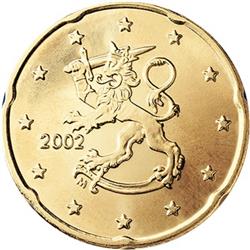 Obverse of Finland 20 cents 2004 - The heraldic lion of Finland