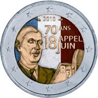 Image of France 2 euros colored euro