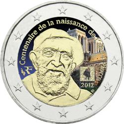 Obverse of France 2 euros 2012 - 100th anniversary of the birth of the Abbe Pierre