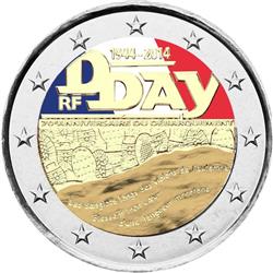 Obverse of France 2 euros 2014 - 70 Years since D-Day