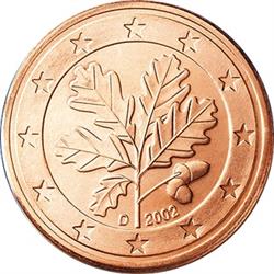 Obverse of Germany 1 cent 2009 - The oak twig 