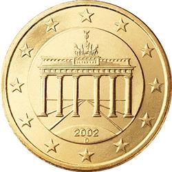 Obverse of Germany 50 cents 2004 - The Brandenburg Gate 