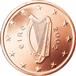 National side of Ireland 2 cents coin