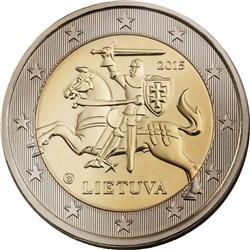 Obverse of Lithuania 2 euros 2015 - Vytis