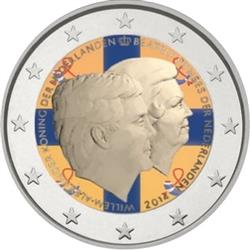 Obverse of Netherlands 2 euros 2014 - King’s Double Portrait