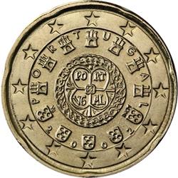 Obverse of Portugal 20 cents 2006 - Portuguese Royal Seal - AD 1142