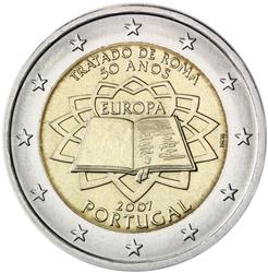 Obverse of Portugal 2 euros 2007 - 50th anniversary of the Treaty of Rome