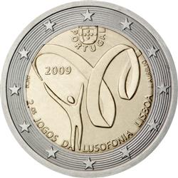Obverse of Portugal 2 euros 2009 - 2nd Lusophone Games