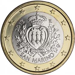 Obverse of San Marino 1 euro 2013 - Coat of arms