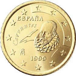 Obverse of Spain 10 cents 1999 - Miguel de Cervantes