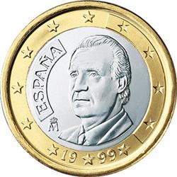 Obverse of Spain 1 euro 2008 - King Juan Carlos I de Borbon y Borbon