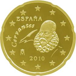 Obverse of Spain 20 cents 2011 - Miguel de Cervantes
