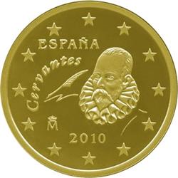 Obverse of Spain 50 cents 2010 - Miguel de Cervantes