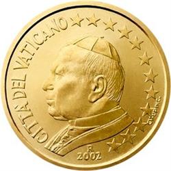 Obverse of Vatican 10 cents 2003 - Portrait of His Holiness Pope John Paul II