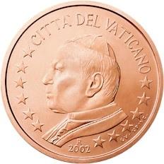 Obverse of Vatican 1 cent 2005 - Portrait of His Holiness Pope John Paul II