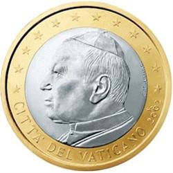 Obverse of Vatican 1 euro 2004 - Portrait of His Holiness Pope John Paul II