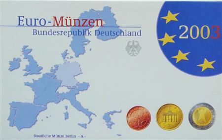 Obverse of Germany Proof Set - Mintmark J 2003