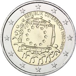 Obverse of Austria 2 euros 2015 - 30th anniversary of the EU flag