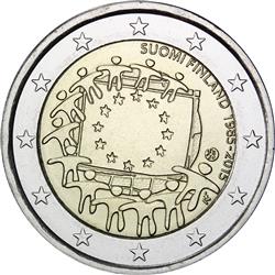 Obverse of Finland 2 euros 2015 - 30th anniversary of the EU flag