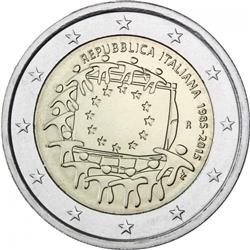 Obverse of Italy 2 euros 2015 - 30th anniversary of the EU flag