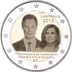 Obverse of Luxembourg 2 euros 2015 - 15th anniversary of the accession