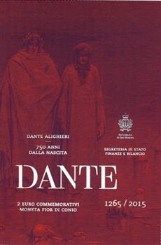 Obverse of San Marino 2 euros 2015 - 750th Anniversary of the Birth of Dante Alighieri