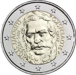 Obverse of Slovakia 2 euros 2015 - 200th Anniversary of the birth of Ľudovít Štúr