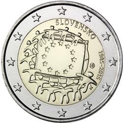 Obverse of Slovakia 2 euros 2015 - 30th anniversary of the EU flag